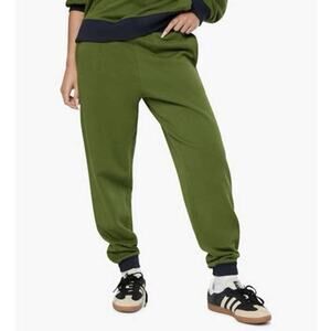 WeWoreWhat Slim Leg Jogger Pants L NWT $88 Colorblock Hunter Green Navy Onia Coz